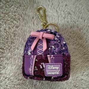 Disney Loungefly Princess Sequin Mini Rapunzel Keychain Charm